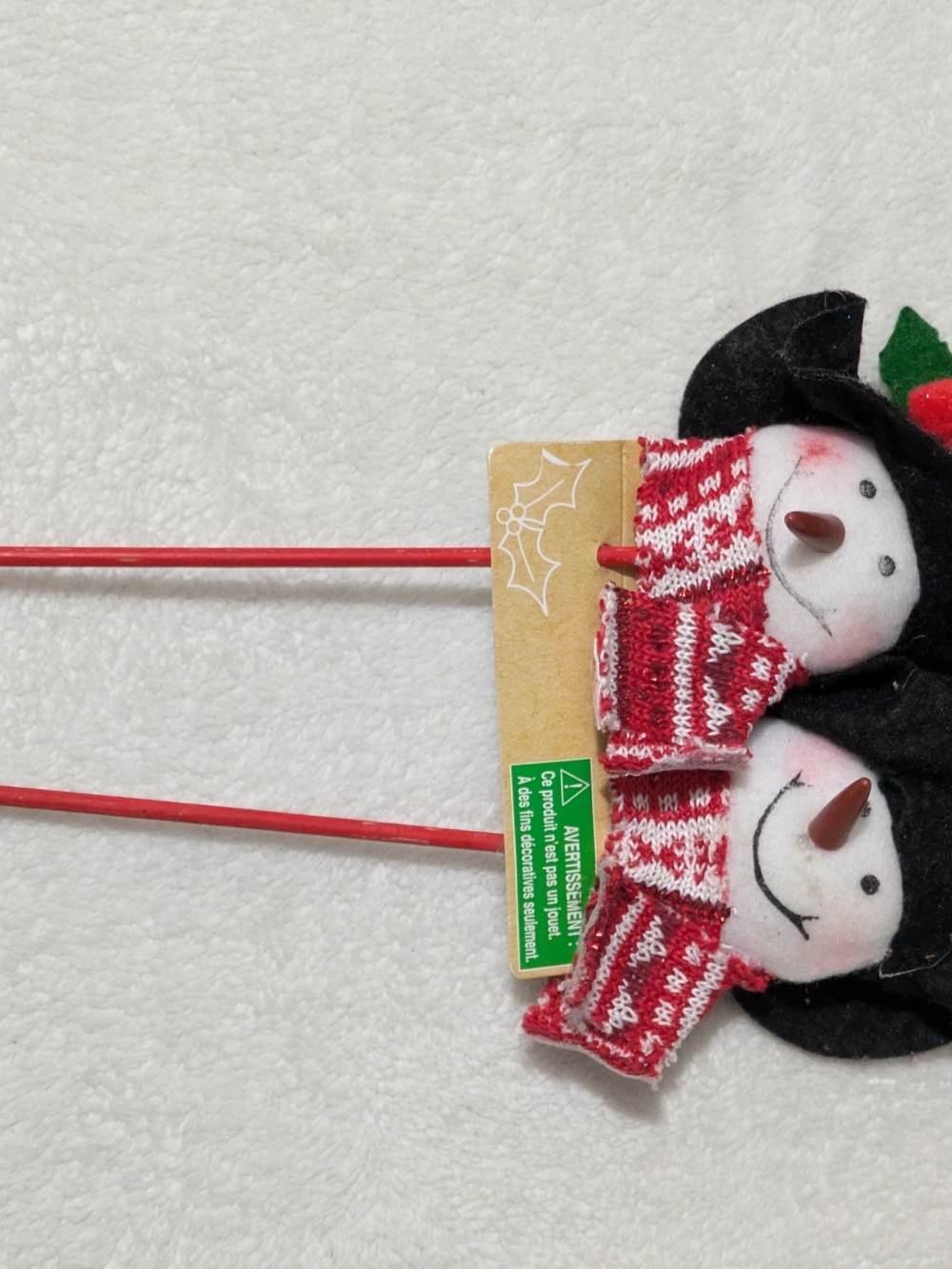New Crafter's Square Snowman Floral Picks Garden Stakes 2-Pack Christmas DIY